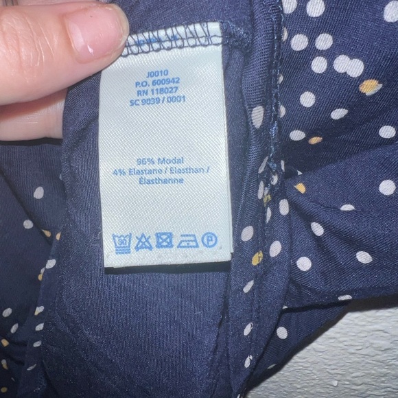 Boden Navy and White Polka Dot Blouse Jersey Material - Picture 3 of 8